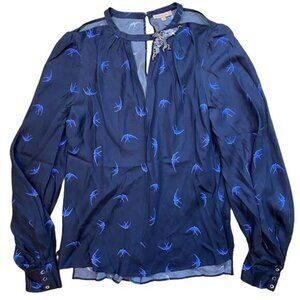 Machka Dress Up Blouse in Navy